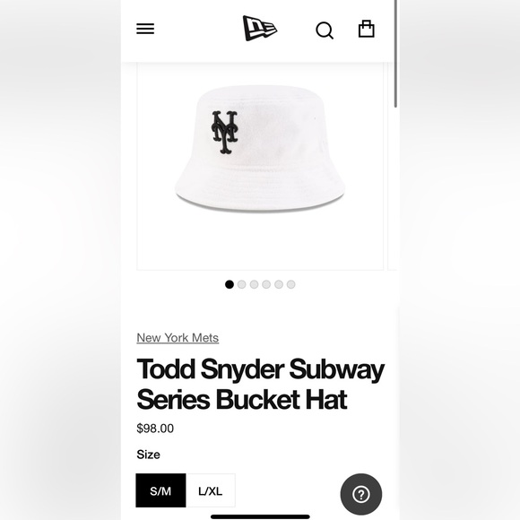 BNWT Todd Snyder Terrycloth NY Mets Yankees Bucket Hat White Summer S/M - Picture 2 of 5